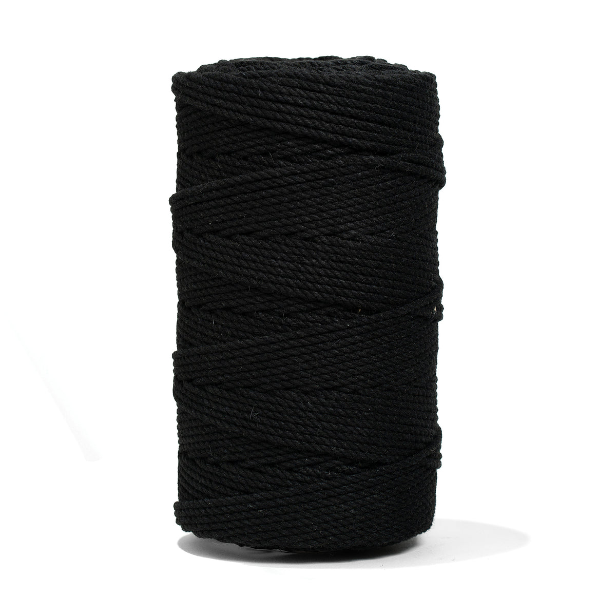 COTTON ROPE ZERO WASTE 2 MM - 3 PLY - BLACK COLOR