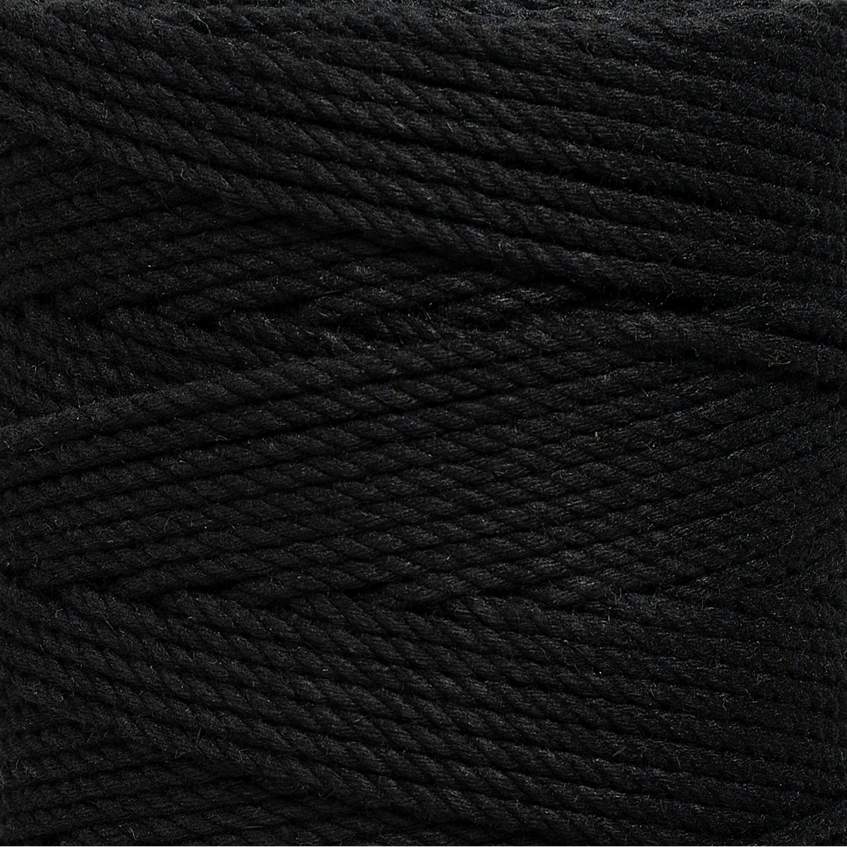 COTTON ROPE ZERO WASTE 2 MM - 3 PLY - BLACK COLOR