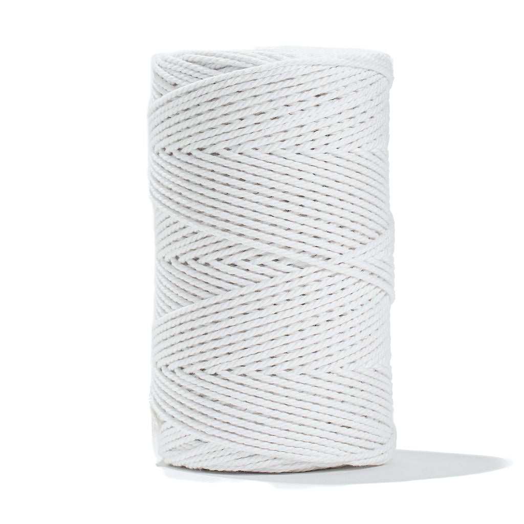 COTTON ROPE ZERO WASTE 2 MM - 3 PLY - WHITE COLOR