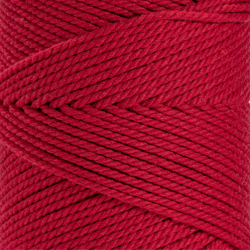 COTTON ROPE ZERO WASTE 2 MM - 3 PLY - RED COLOR