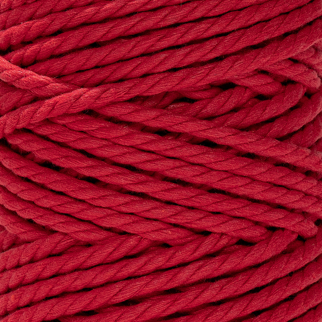 COTTON ROPE ZERO WASTE 5 MM - 3 PLY - RED COLOR